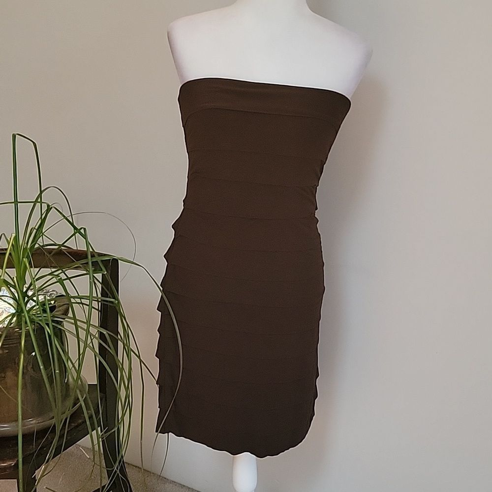 Bailey 44 brown strapless dress M